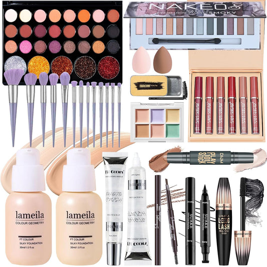 Makeup Set, All In One Makeup Set Full Kit, Makeup Gift Set For Women Girls Teens, Full Face Makeup Set For Women Girls Teens, Multipurpose Makeup Sets, Beginners and Professionals Alike