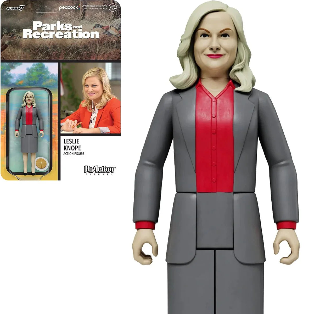 Super7 ReAction Figures - Parks and Recreation - Wave 1 - Leslie Knope Action Figure (81979) LOW STOCK