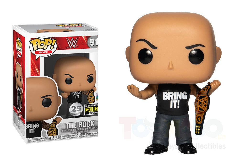 Funko Pop! WWE #91 (25th Anniversary) The Rock Exclusive Vinyl Figure (56775) LOW STOCK