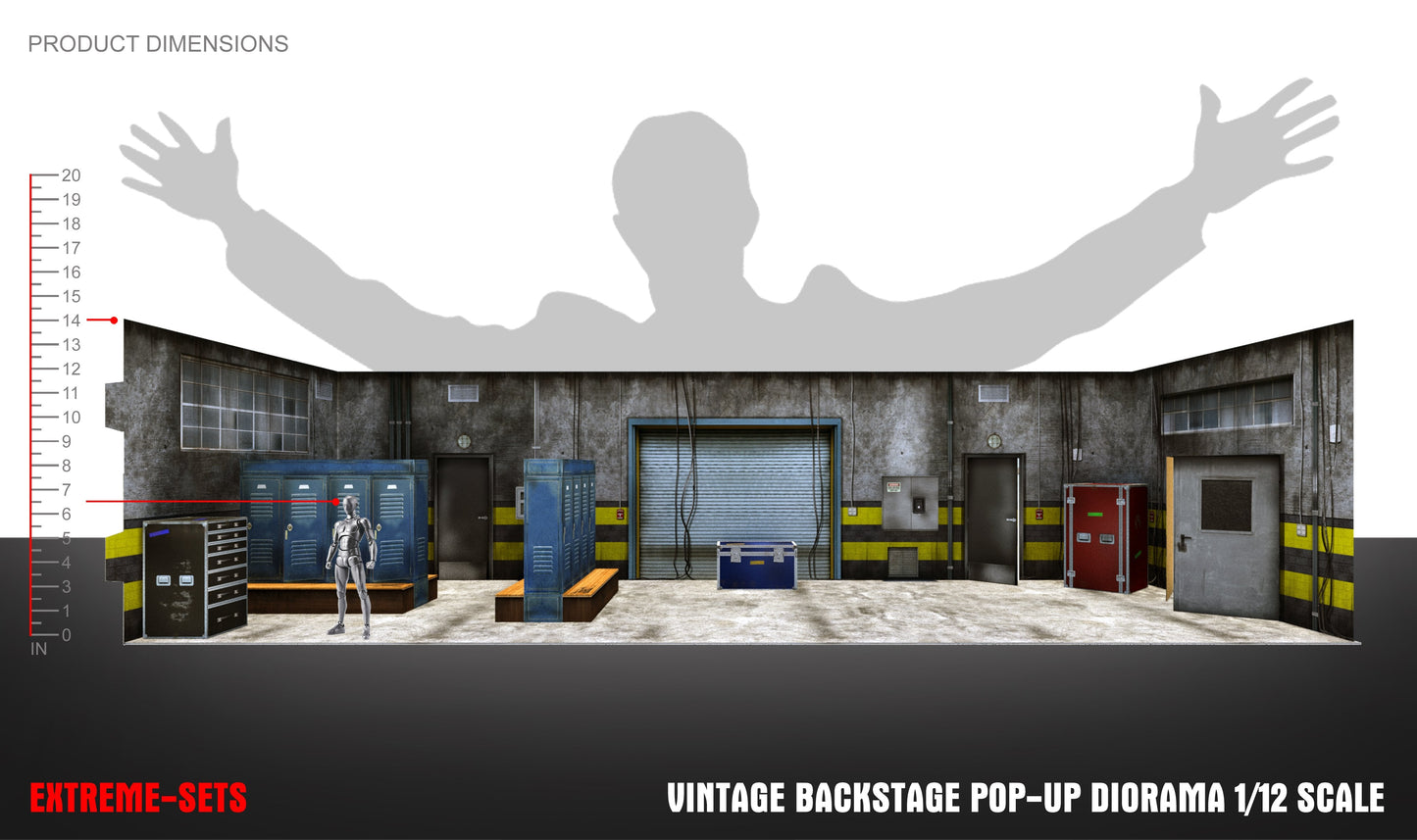 Extreme-Sets Vintage Backstage Pop-Up Diorama 1:12 (for 6-7 inch scale action figures) Playset LAST ONE!