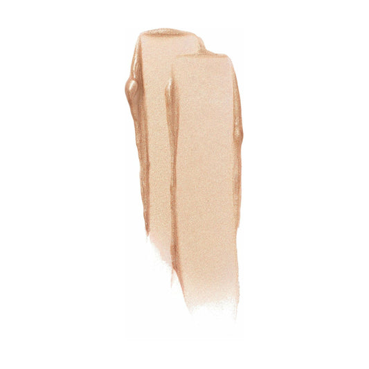 Swatches of shimmering beige highlighter makeup.