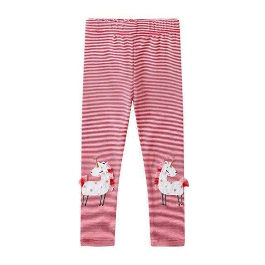 Girl's Clothing T1196 unicorn / 7T Giraffe Embroidery Legging
