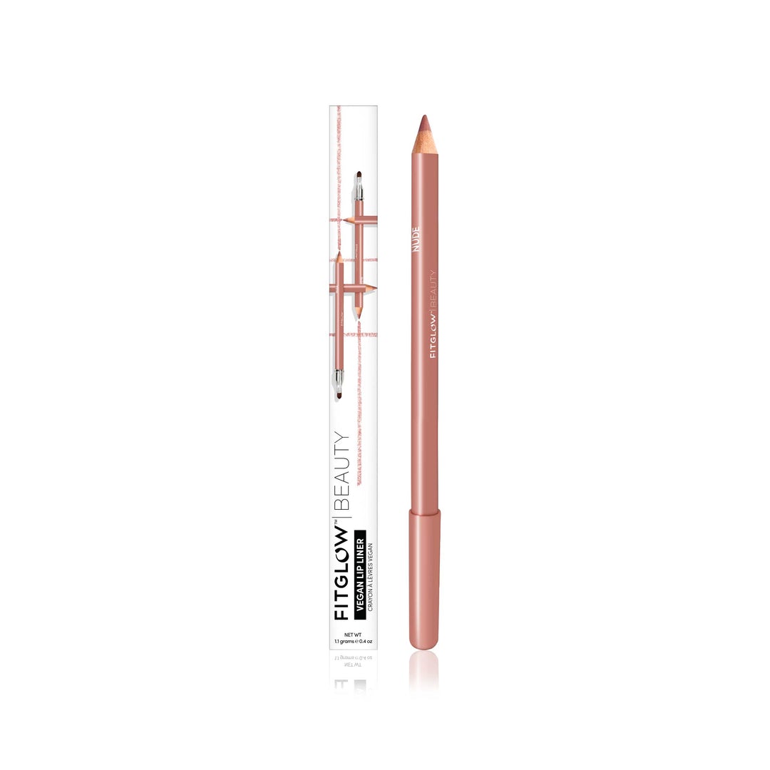 Nude lip pencil and its packaging with brand labeling.